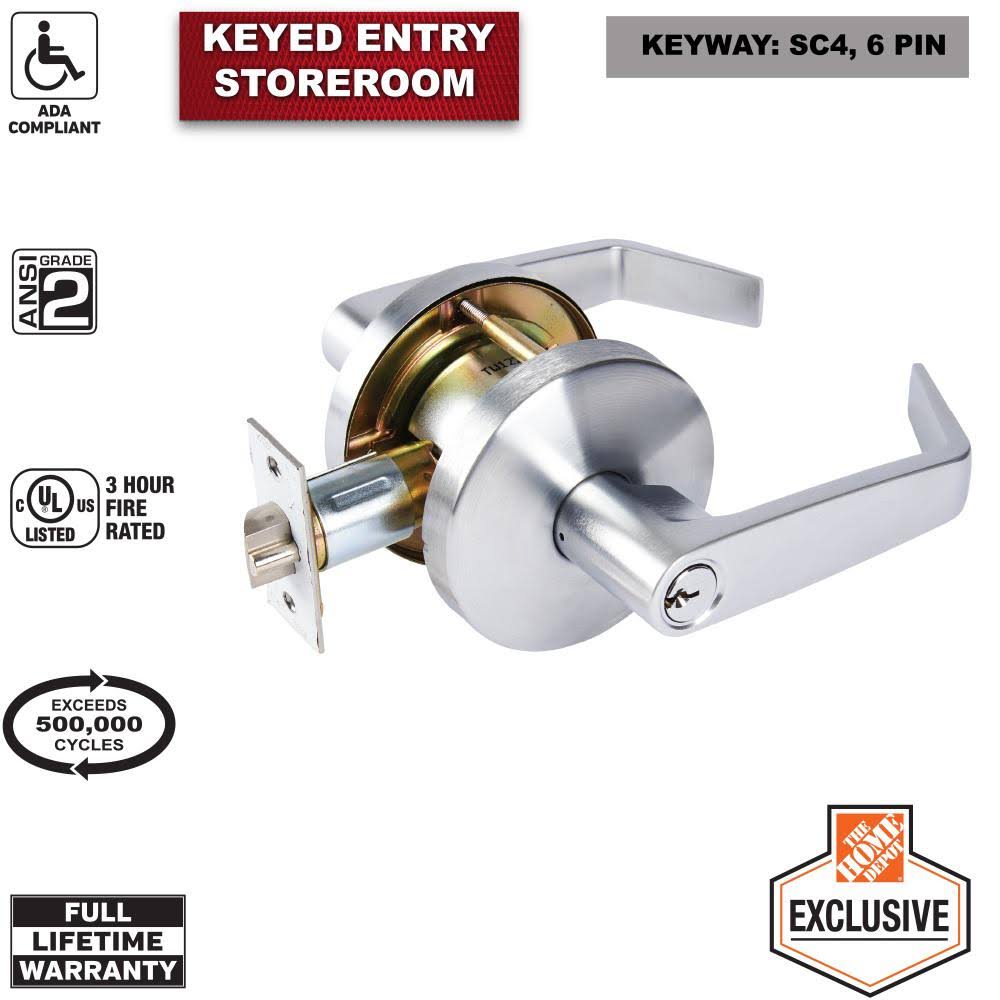 Satin Chrome Heavy Duty Storeroom Door Lever Y2793