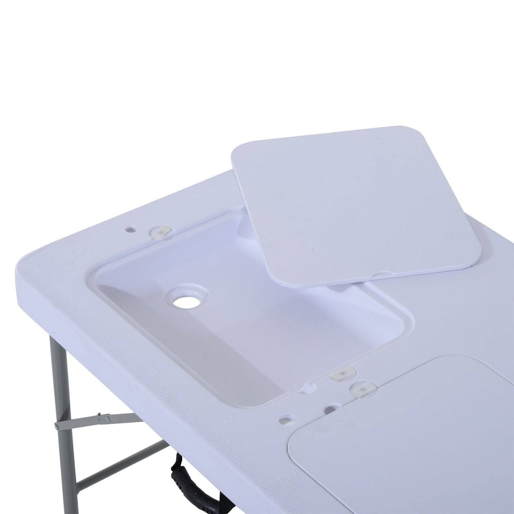 White Portable Folding Camping Table with Faucet O338