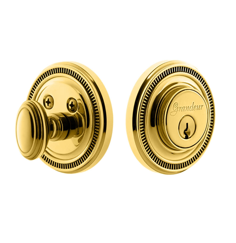 Lifetime Brass Single Cylinder Deadbolt with Soleil Plate H384371