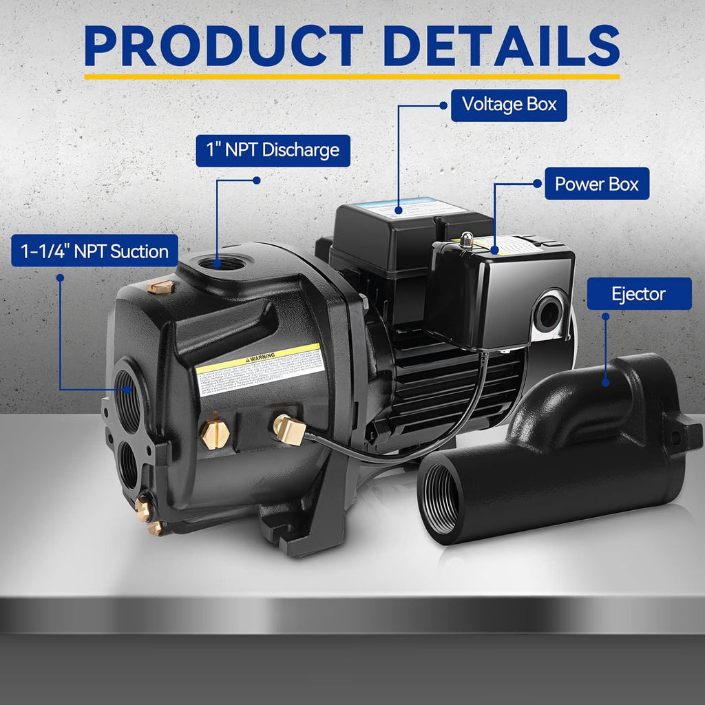 Cast Iron Convertible Jet Pump with Ejector Kit P2506