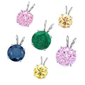 Sapphire Round Cut Colored Stone Pendant F57358