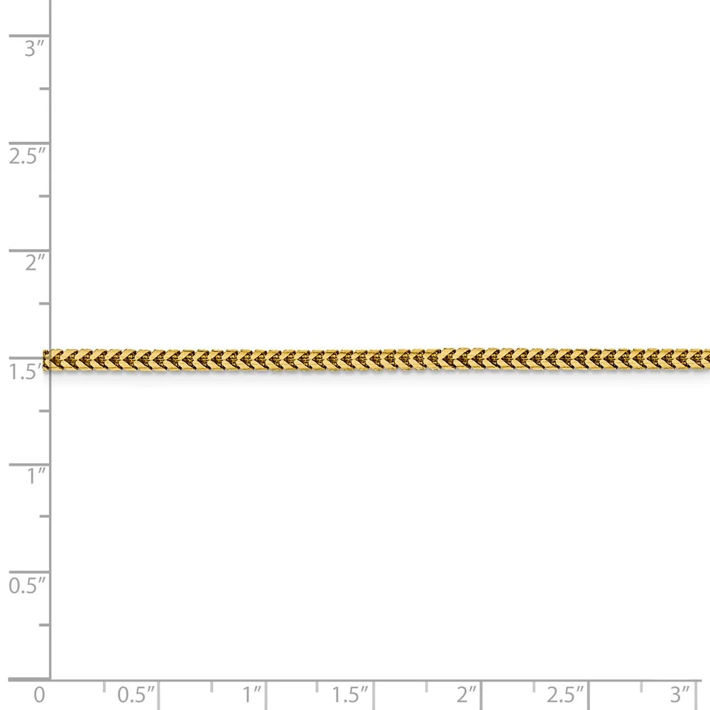 14kt Yellow Gold 2.3mm Franco Chain 18 inch Lobster Clasp Q492