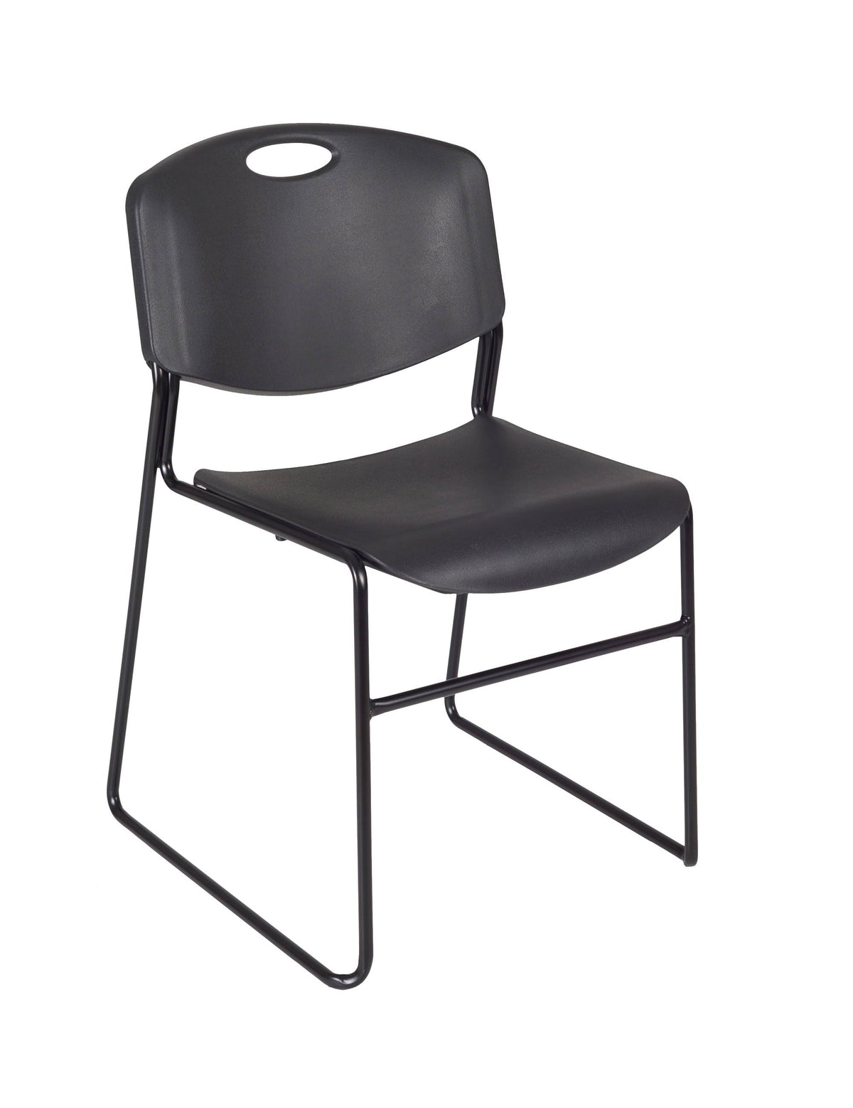 Cherry Black Square Breakroom Table with 4 Stack Chairs A9792