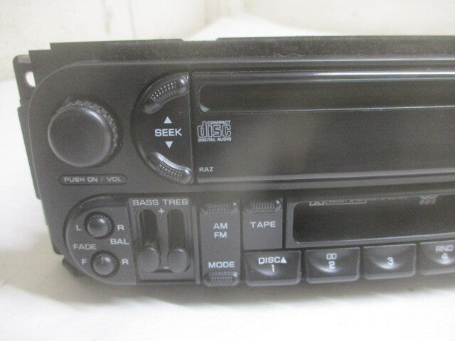 Pre-Owned Dodge Ram 1500 Caravan Single Disc CD Cassette Tape Player Radio S4396