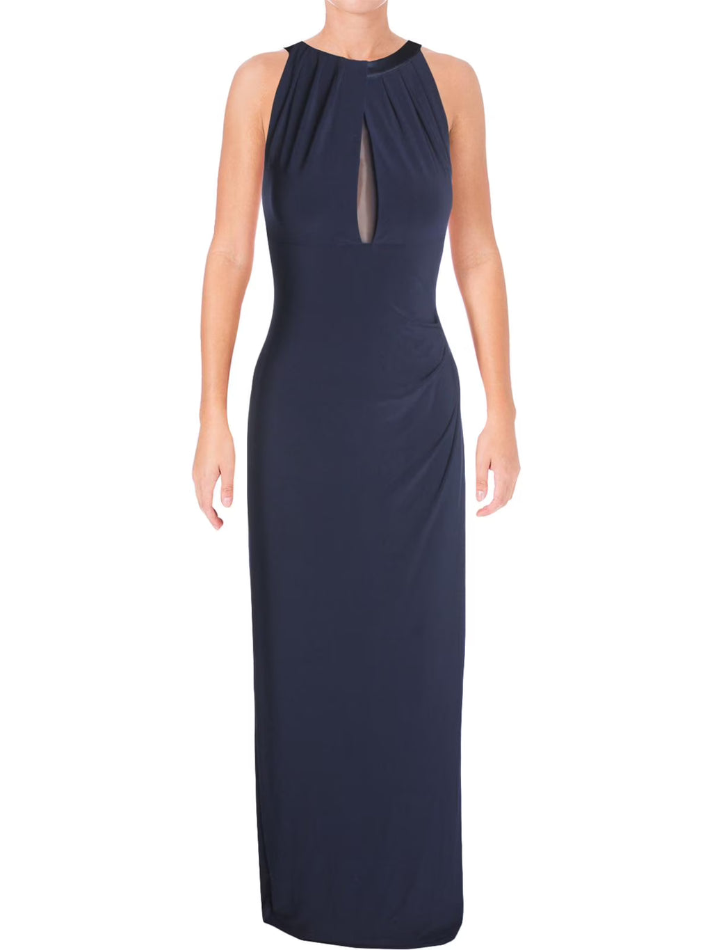 Mesh Back Jersey Column Gown N549101