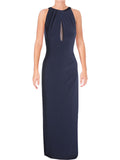Mesh Back Jersey Column Gown N549101