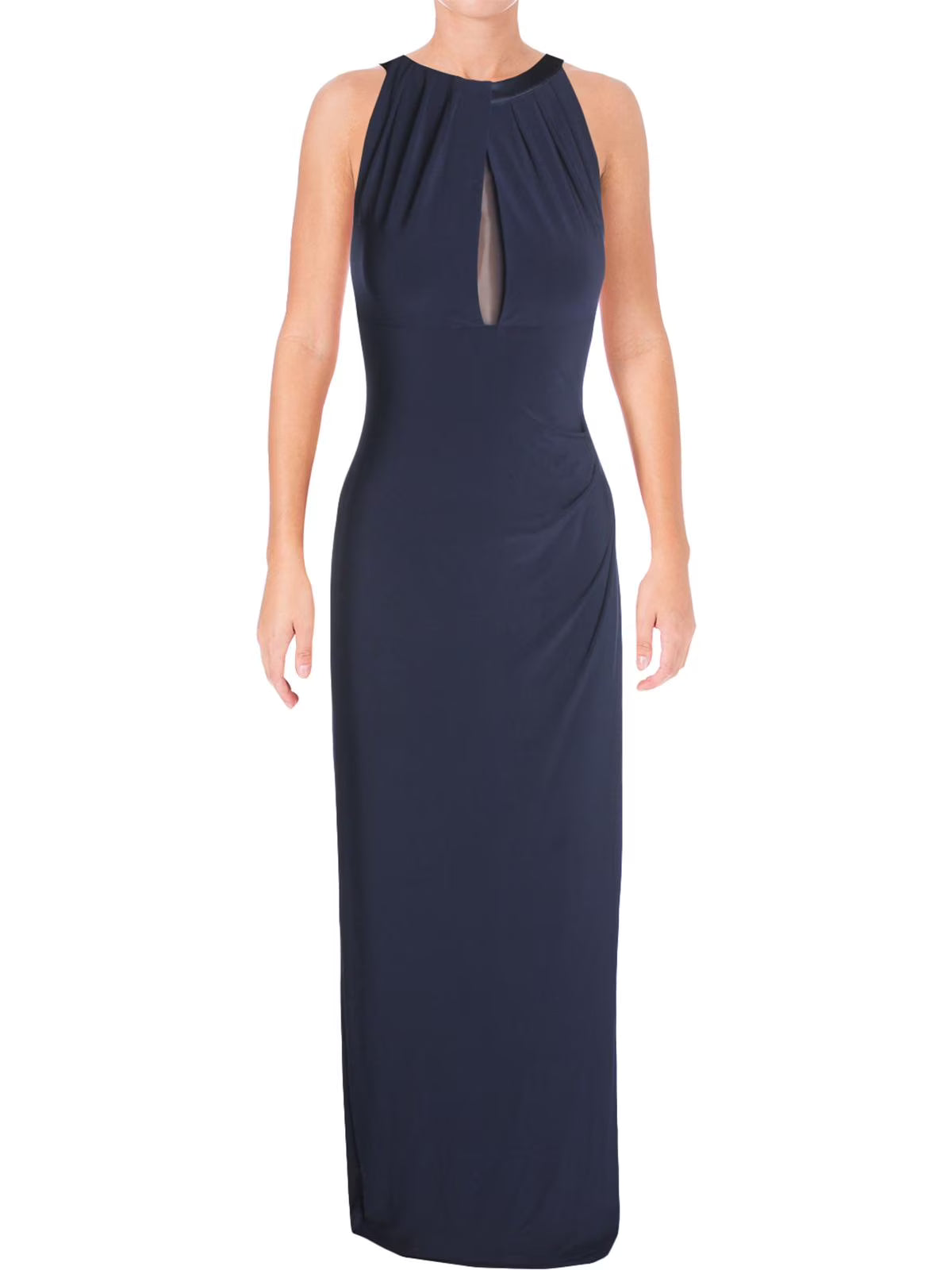 Mesh Back Jersey Column Gown N549101