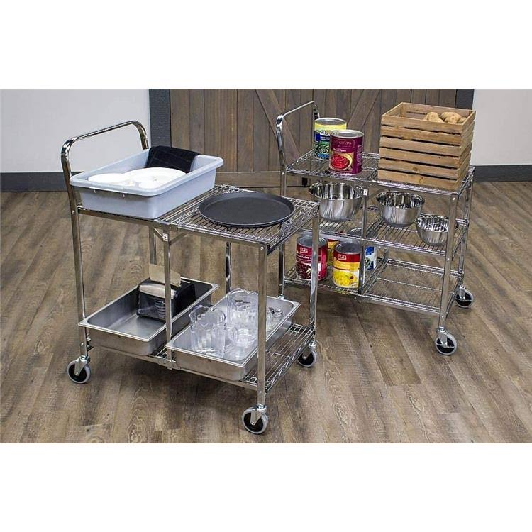 Two Shelf Collapsible Wire Utility Cart Z63058