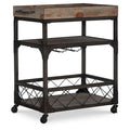 Driftwood Bar Cart with 4 Caster Wheel O89332