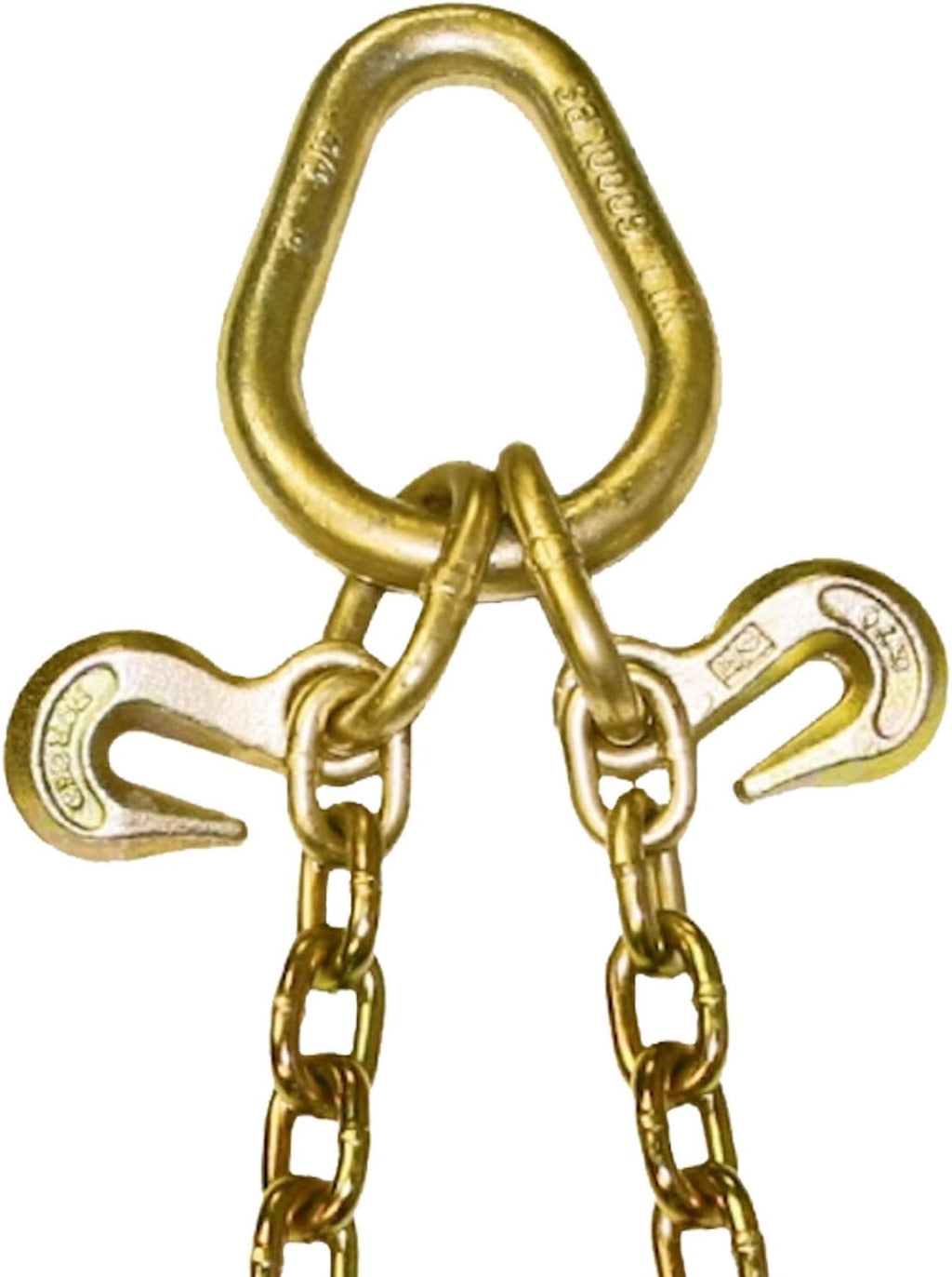 Towing Chain Bridle with Forged 4 Inch Mini J Hooks - Grade 70 Chain - 36 Inches Long - 4,700 Pound Safe Working Load I597