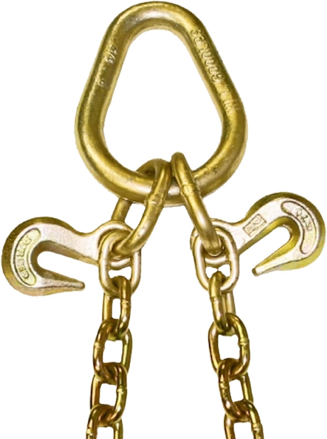 Towing Chain Bridle with Forged 4 Inch Mini J Hooks - Grade 70 Chain - 36 Inches Long - 4,700 Pound Safe Working Load I597
