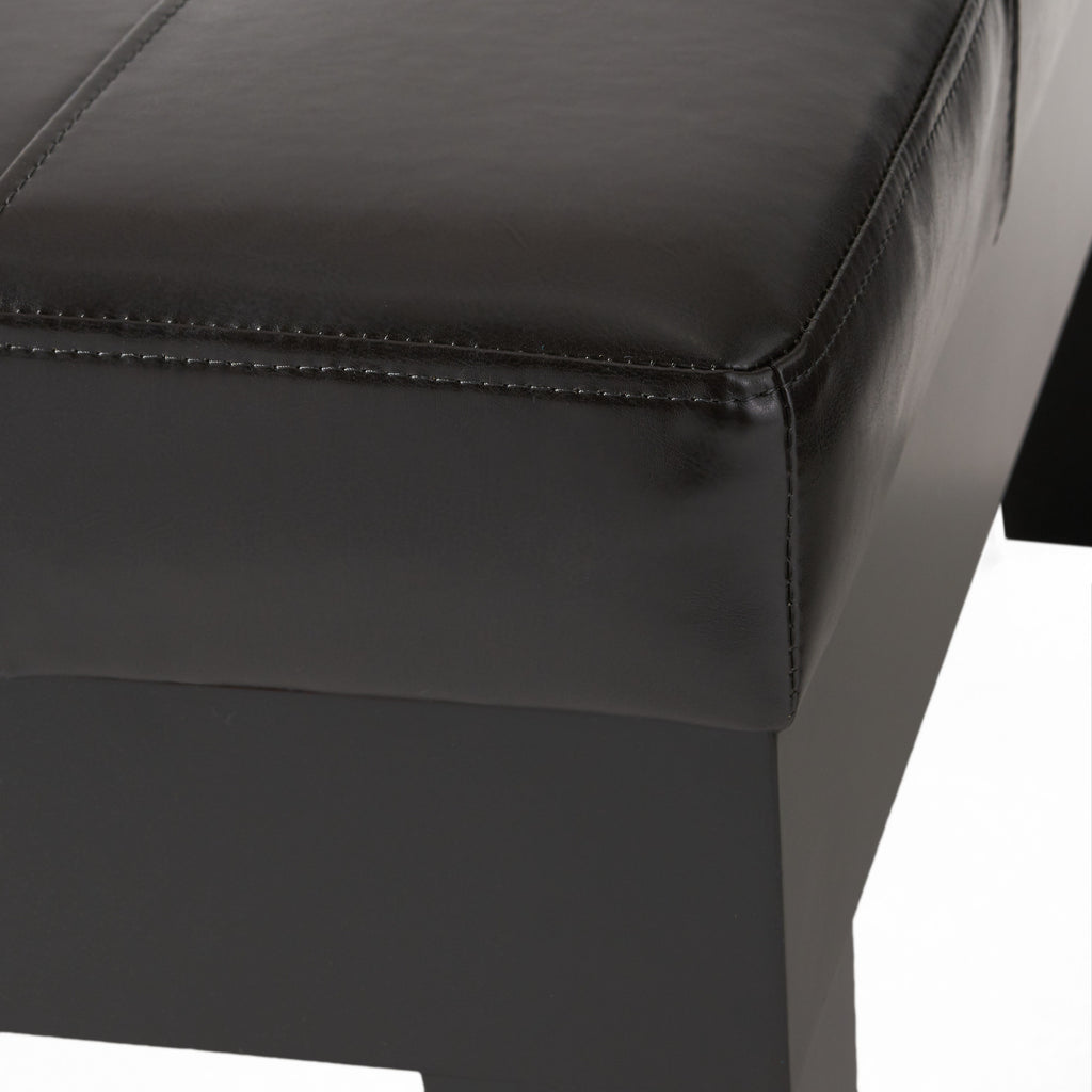 Dark Espresso Bonded Leather Storage Ottoman W310