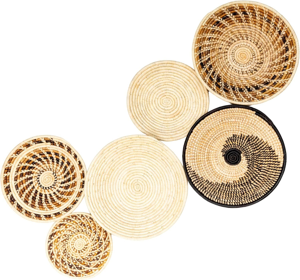 Set of 6 Handmade Woven Wall Baskets G28481