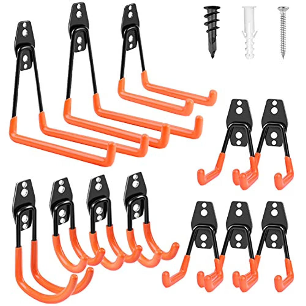 Heavy Duty Steel Garage Storage Hooks with Anti Slip Coating, 12 Pack Z157