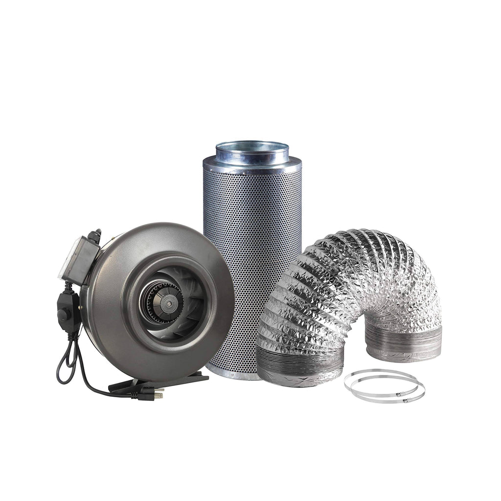 8-Inch Centrifugal Inline Duct Fan with Carbon Filter and Aluminum Ducting J300729