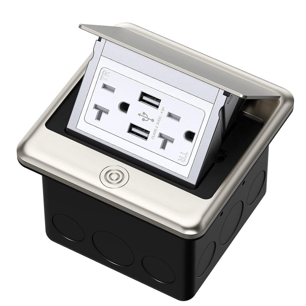 Stainless Steel Pop Up Electrical Outlet Receptacle, Pack of 2 V270624