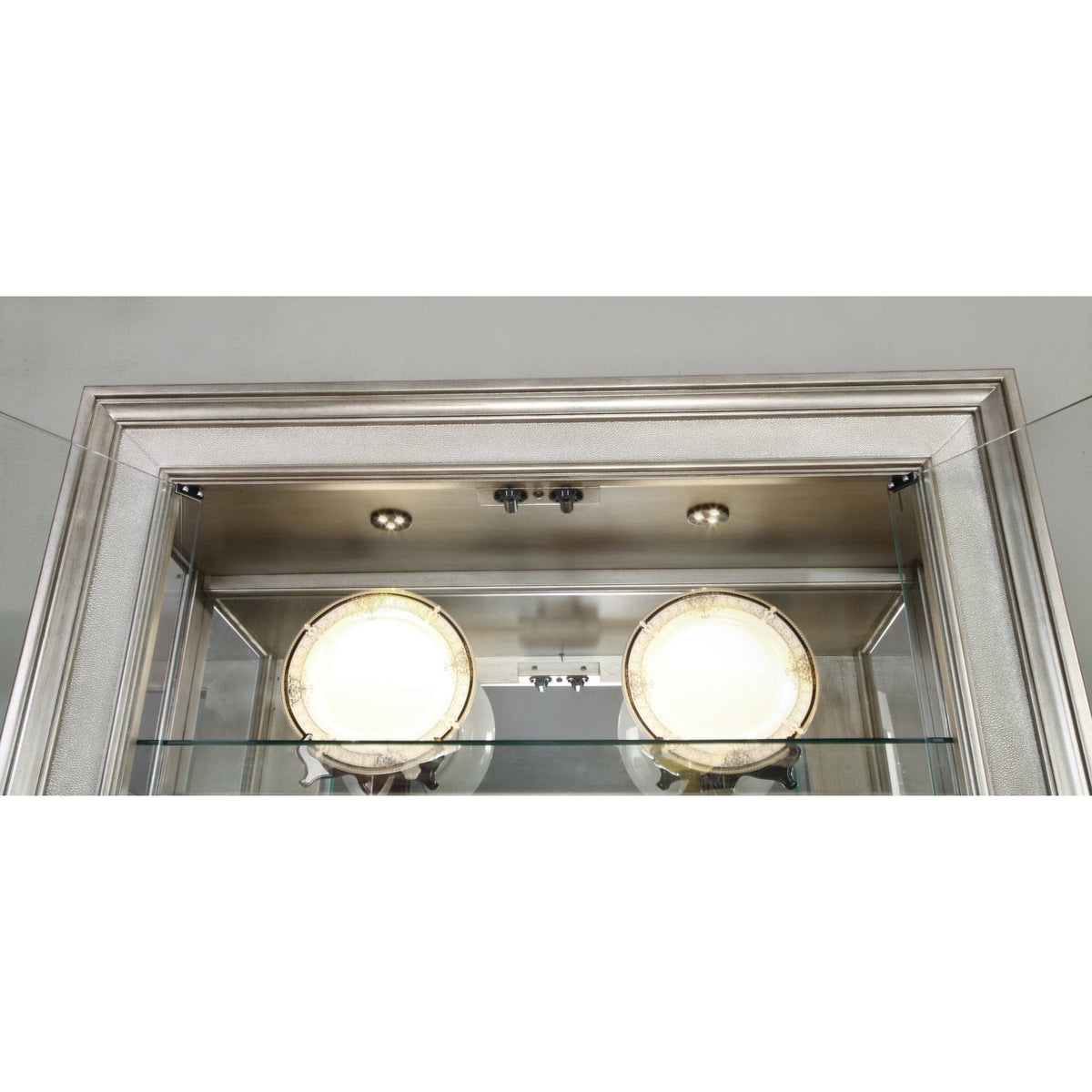 Metallic Platinum Curio Cabinet K880