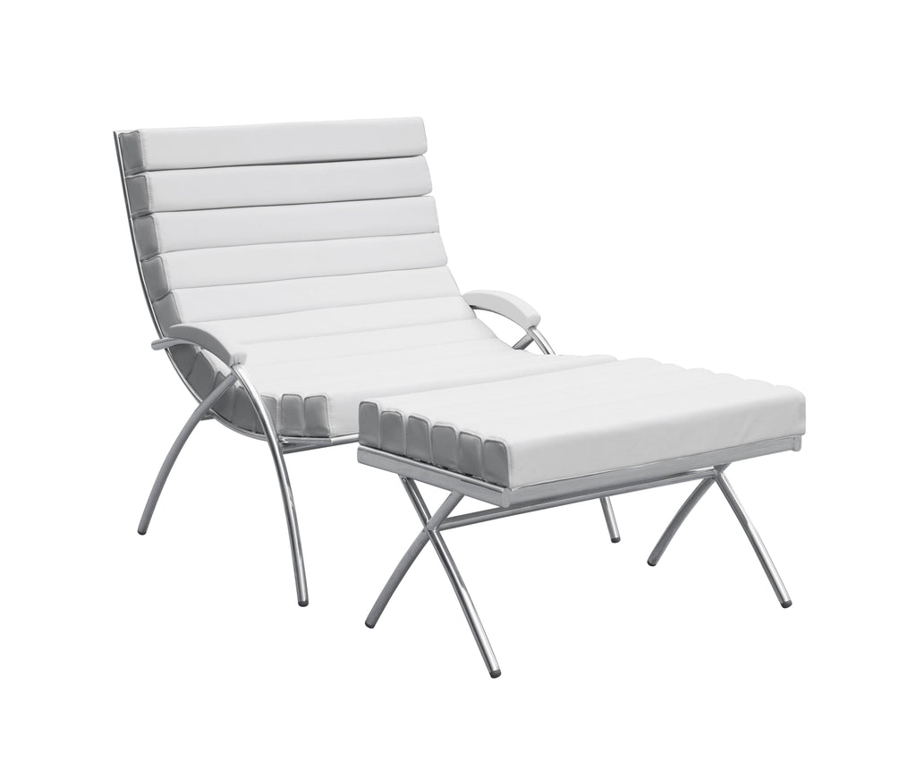 White Chair and Ottoman H1165