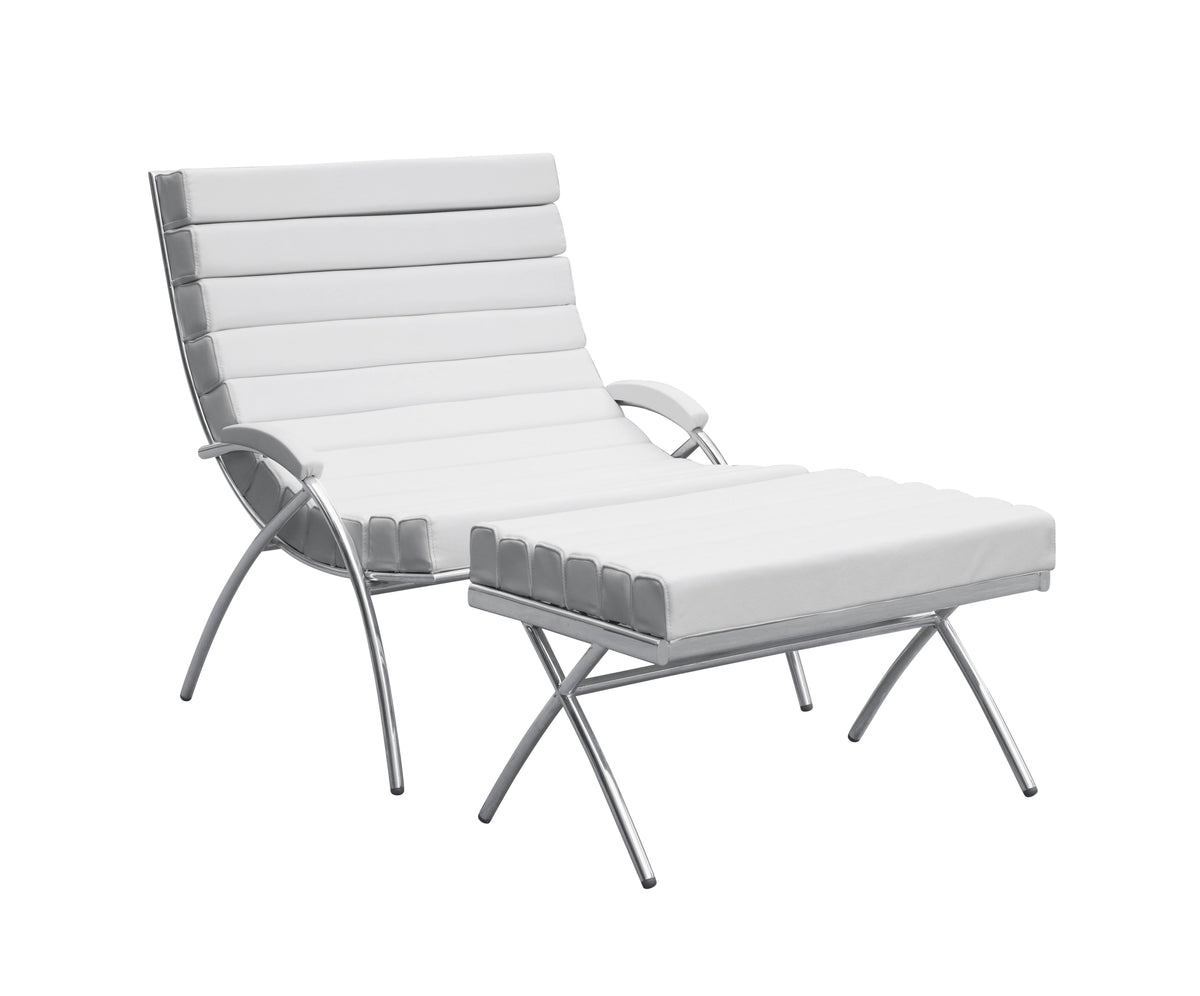 White Chair and Ottoman H1165