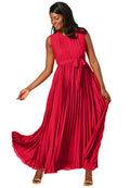 Plus Size Pleated Maxi Dress O52809