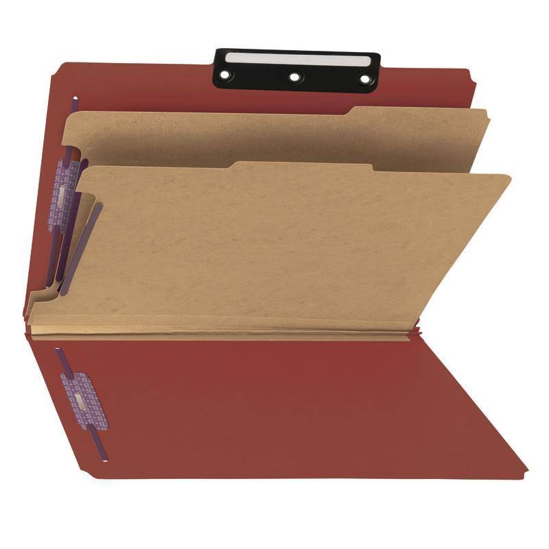 Red Legal Size Pressboard File Folder with Fasteners, 10 per Box B677