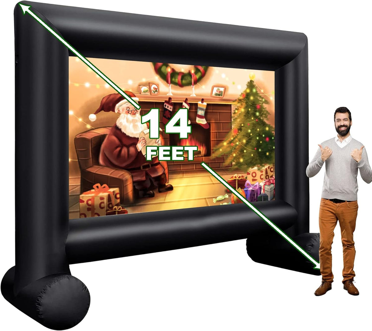 16.5FT Inflatable Outdoor Movie Screen with Air Blower and Carry Bag P1197