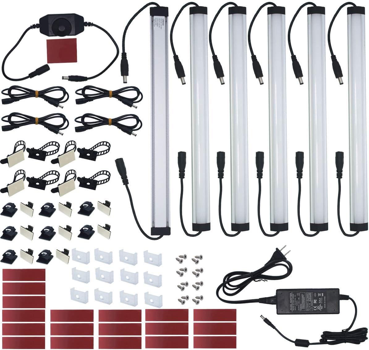 6 pcs 12 Inches LED Cabinet Light Strips, 2000 Lumen, Warm White I93977