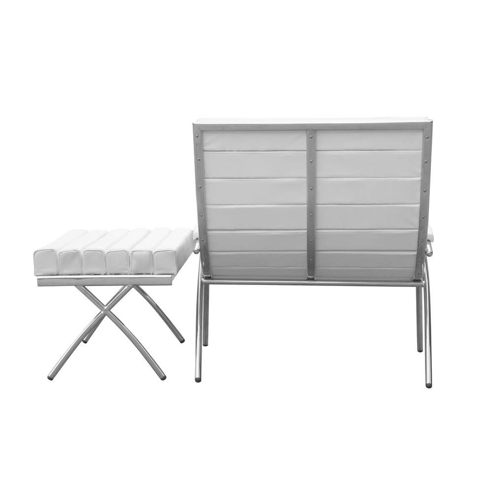 White Chair and Ottoman H1165