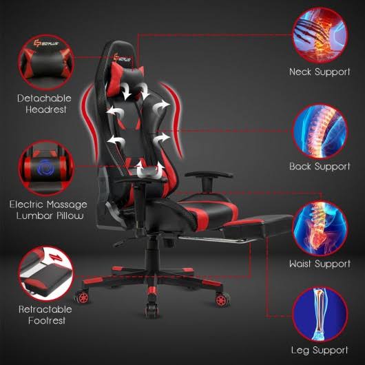 Red RGB LED Gaming Chair V415