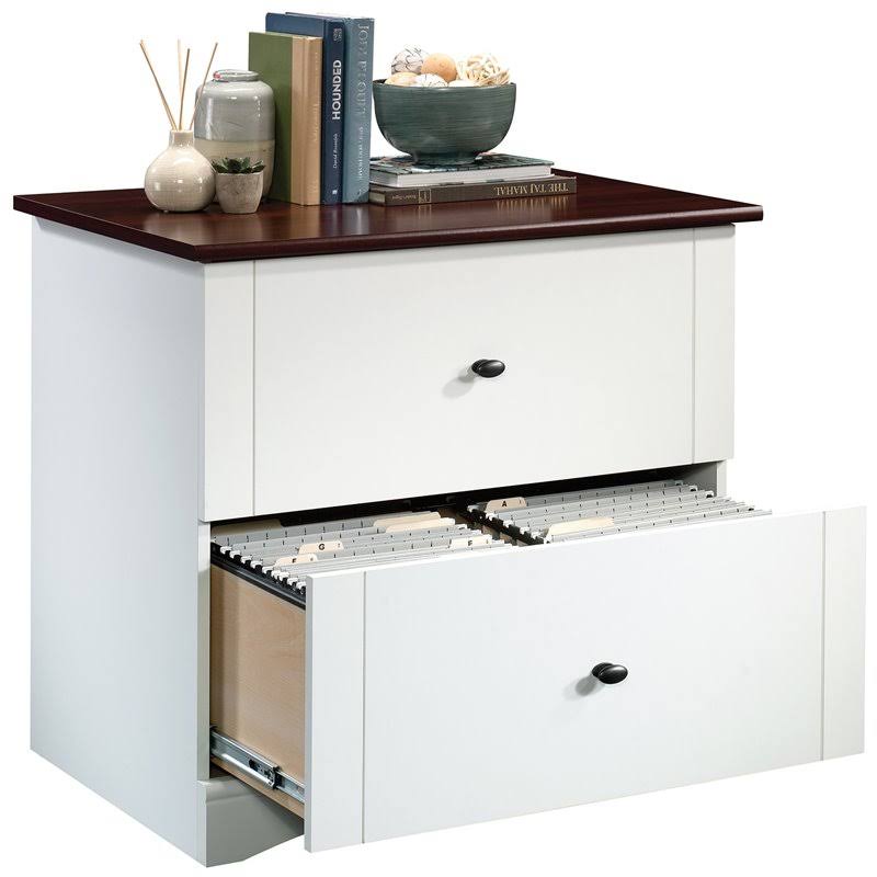 Soft White Engineered Wood Lateral Filing Cabinet Y229145