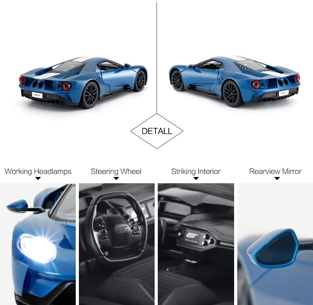 Blue 1/14 Ford GT Remote Control Race Toy Car Pack of 2 W11870