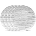 Grey Stripe Dinner Plates Set of 4 H707
