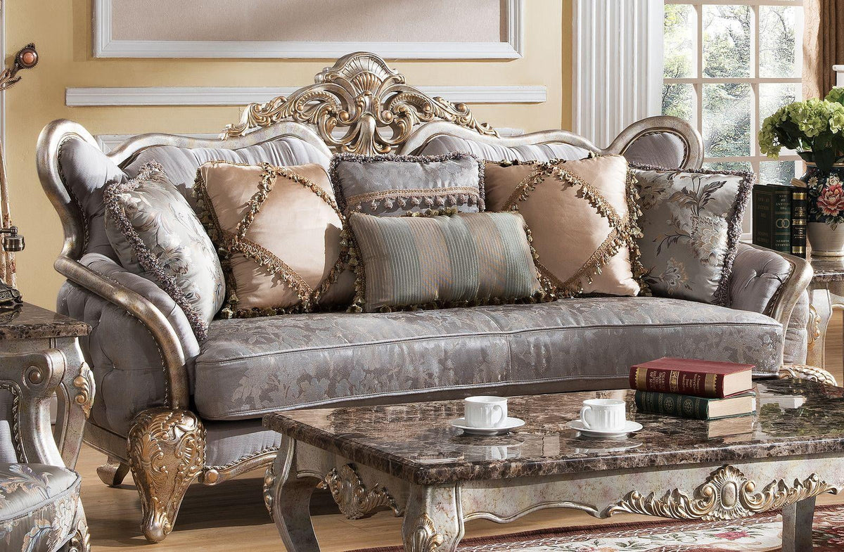 Metallic finish Wood Sofa Set 3Pcs Q669206