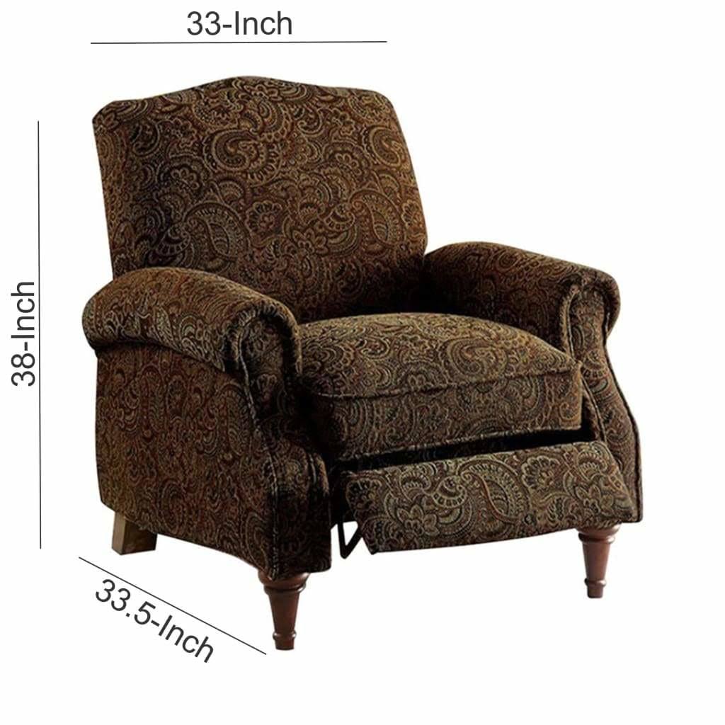 Brown Pattern Push Back Chair I1310