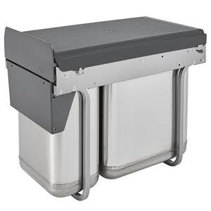 Stainless Steel Top Mount Double Bin Trash Can H8646