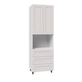 Pantry Microwave Cabinet with Three 10 in. Drawers in Vanilla E8912