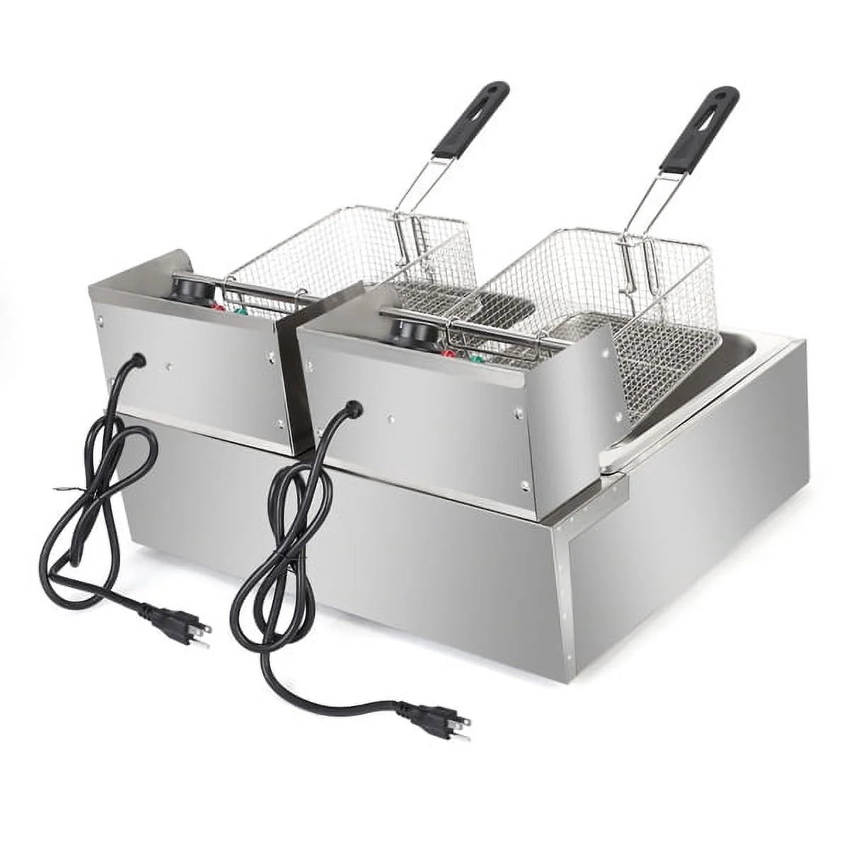 5000W 110V 12L Stainless Steel Double Cylinder Electric Fryer X585066