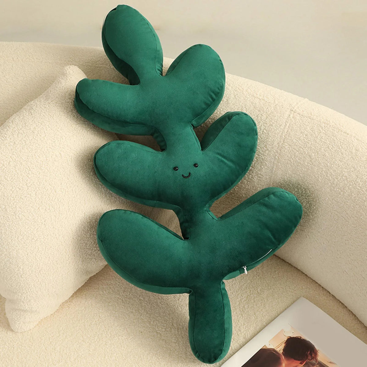 Leaf Shaped Throw Plant Leaves Decorative F9998