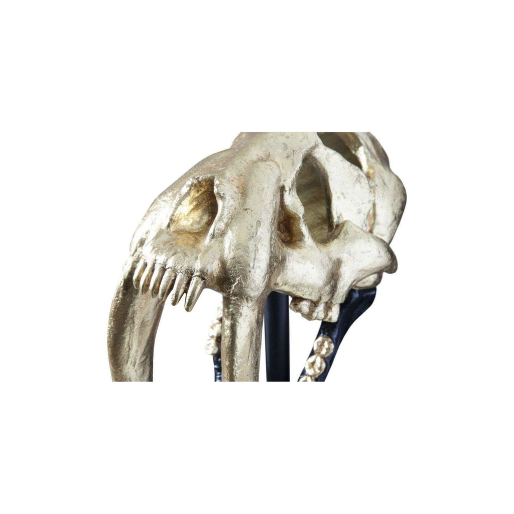 Black Gold Leaf Tiger Skull X157003
