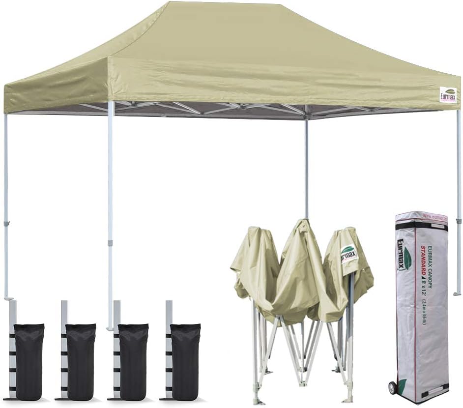 8'x12' Commercial Instant Canopy Tent with Heavy Duty Roller Bag Q702751
