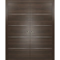 Sliding Brown Doors 48 x 80 with Strips X315445