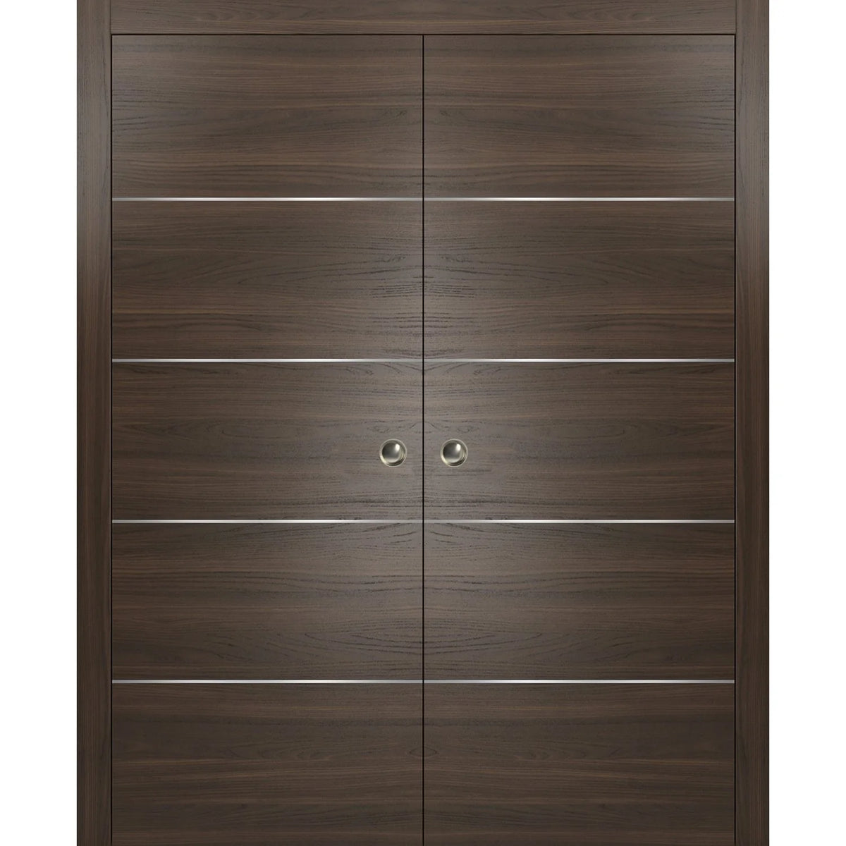 Sliding Brown Doors 48 x 80 with Strips X315445