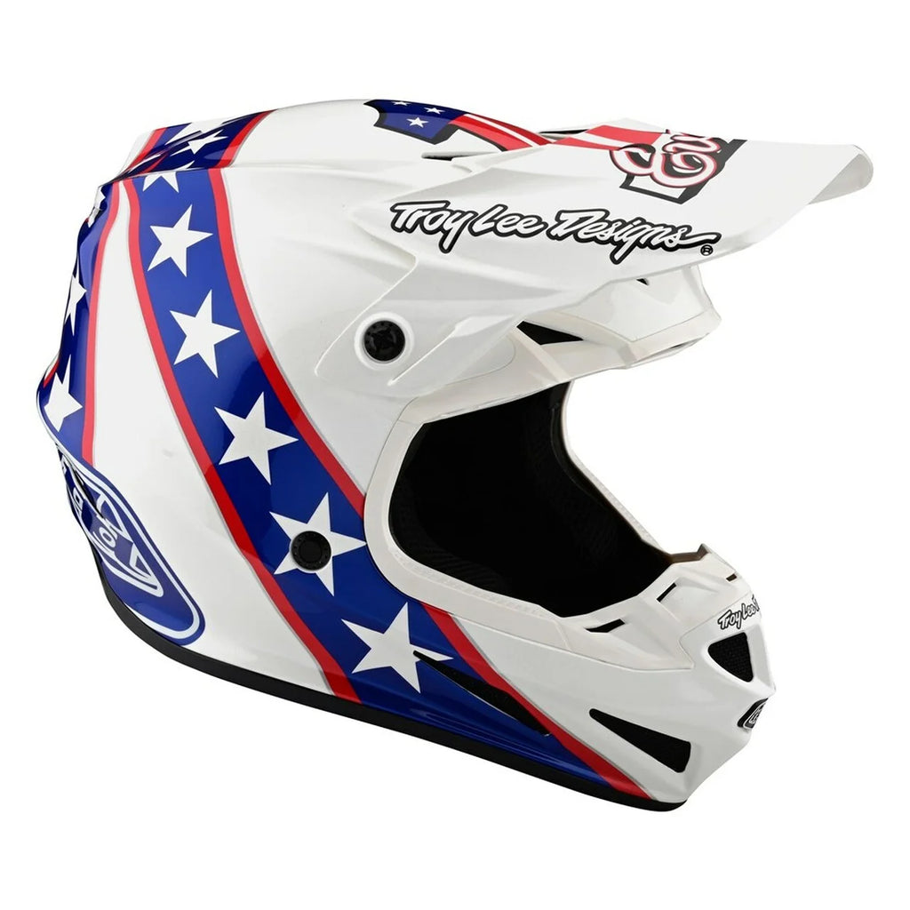 White/Blue Large Full Face Motocross Helmet X5021