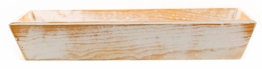 White Savon Violette Decorative Wood Tray N4858