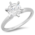 18k White Gold White Sapphire Solitaire Ring P5270