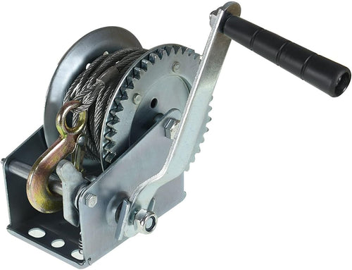 1200lbs Heavy Duty Hand Winch with 32ft Steel Cable Pack of 2 E5672