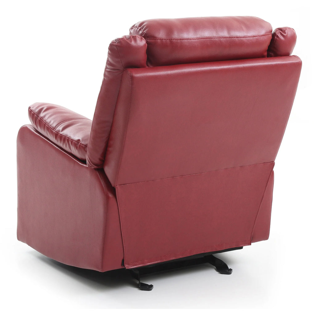 Red Reclining Accent Chair with Pillow Top Arm I8883