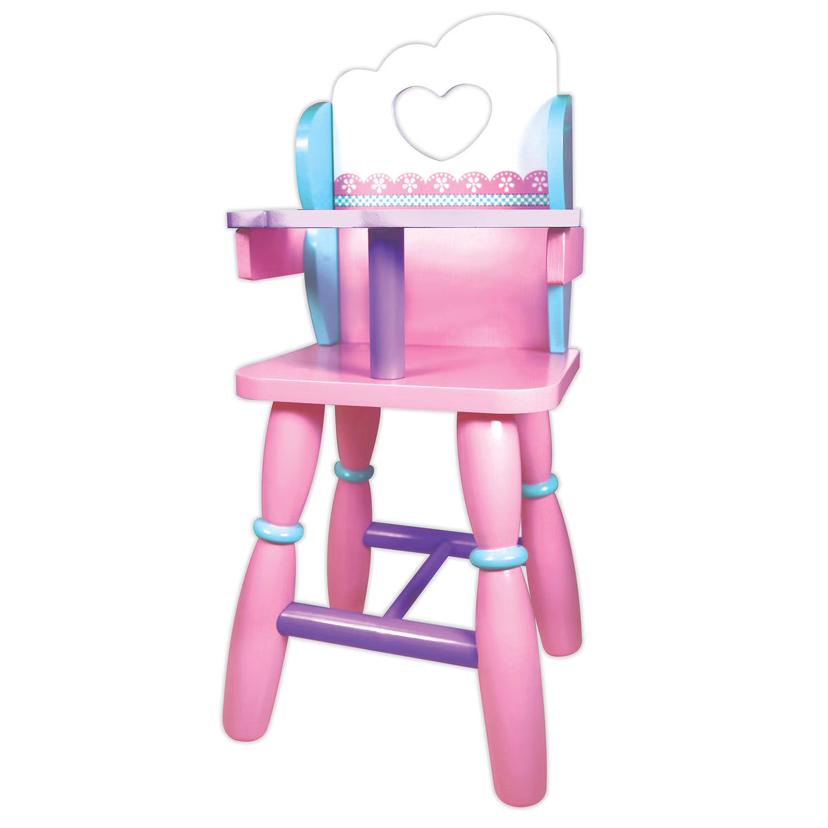 Pink Wooden Baby Doll High Chair C446096