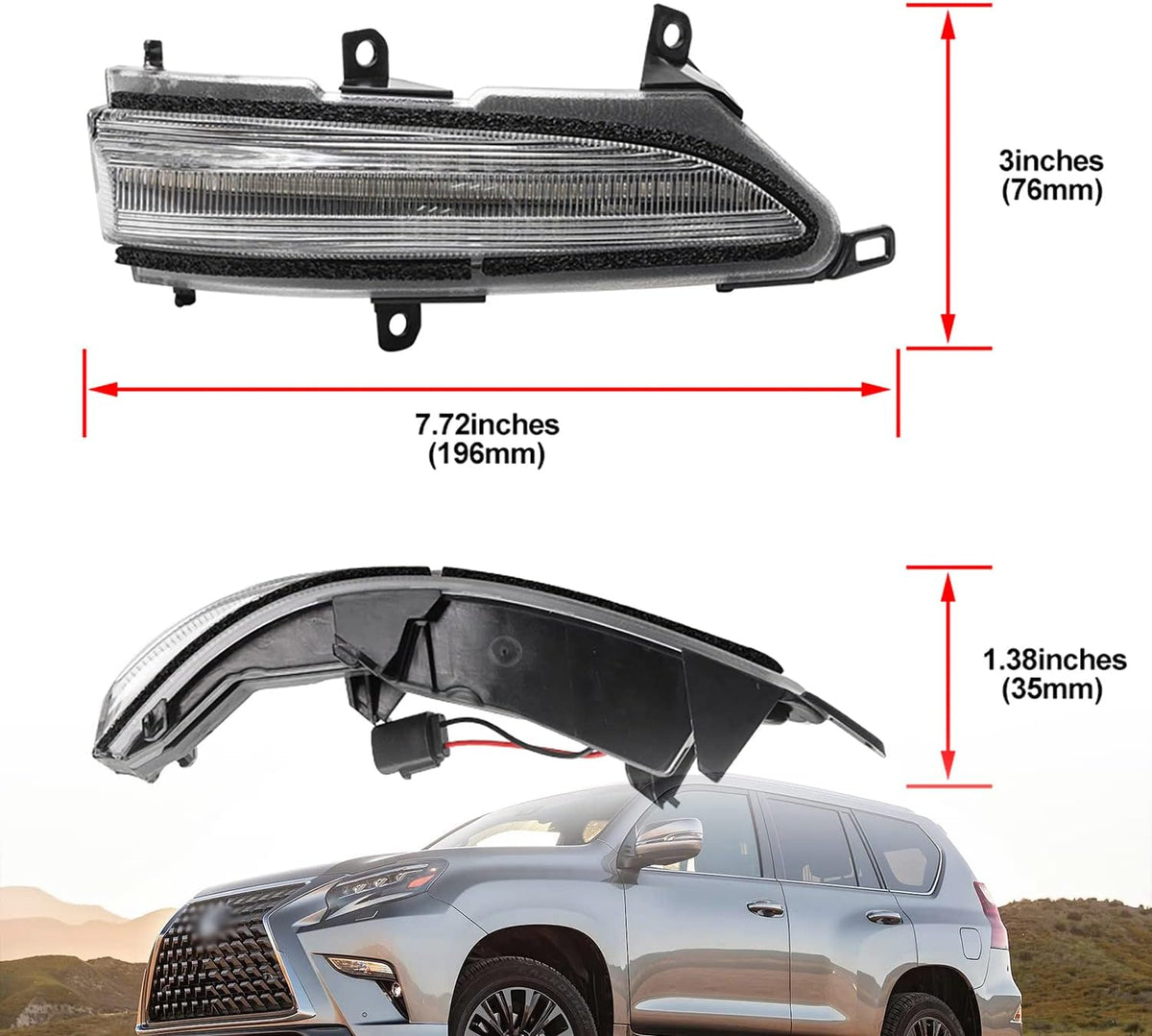 Clear Lens LED Turn Signal Mirror Lights Q38593
