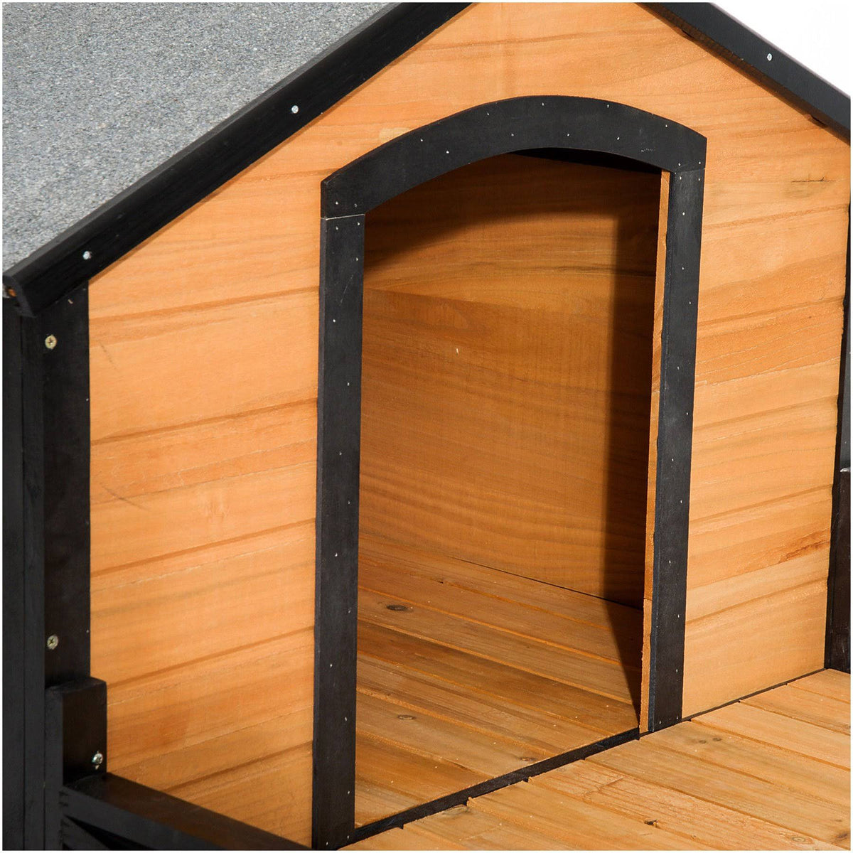 Covered Elevated Dog House with Porch X566924